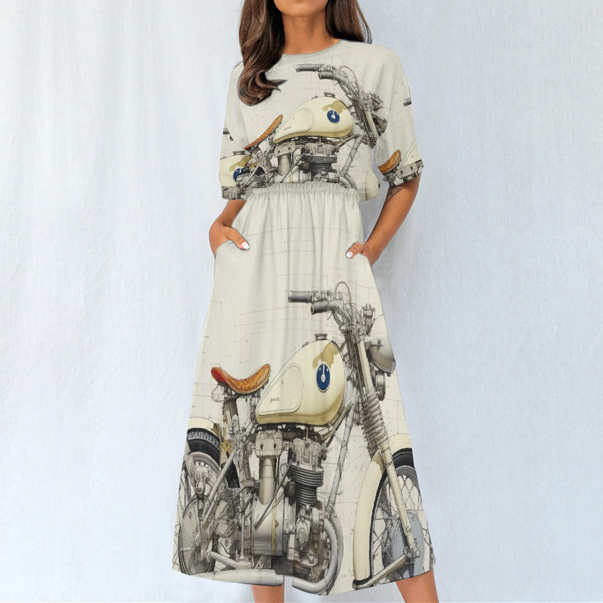 All-Over Print Women's Elastic Waist Dress