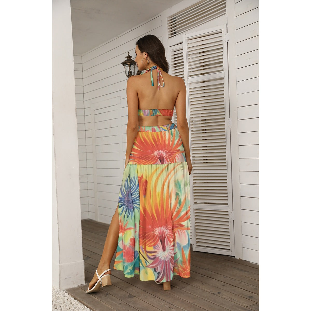 All-Over Print Women's Tie Back Wrap Dress