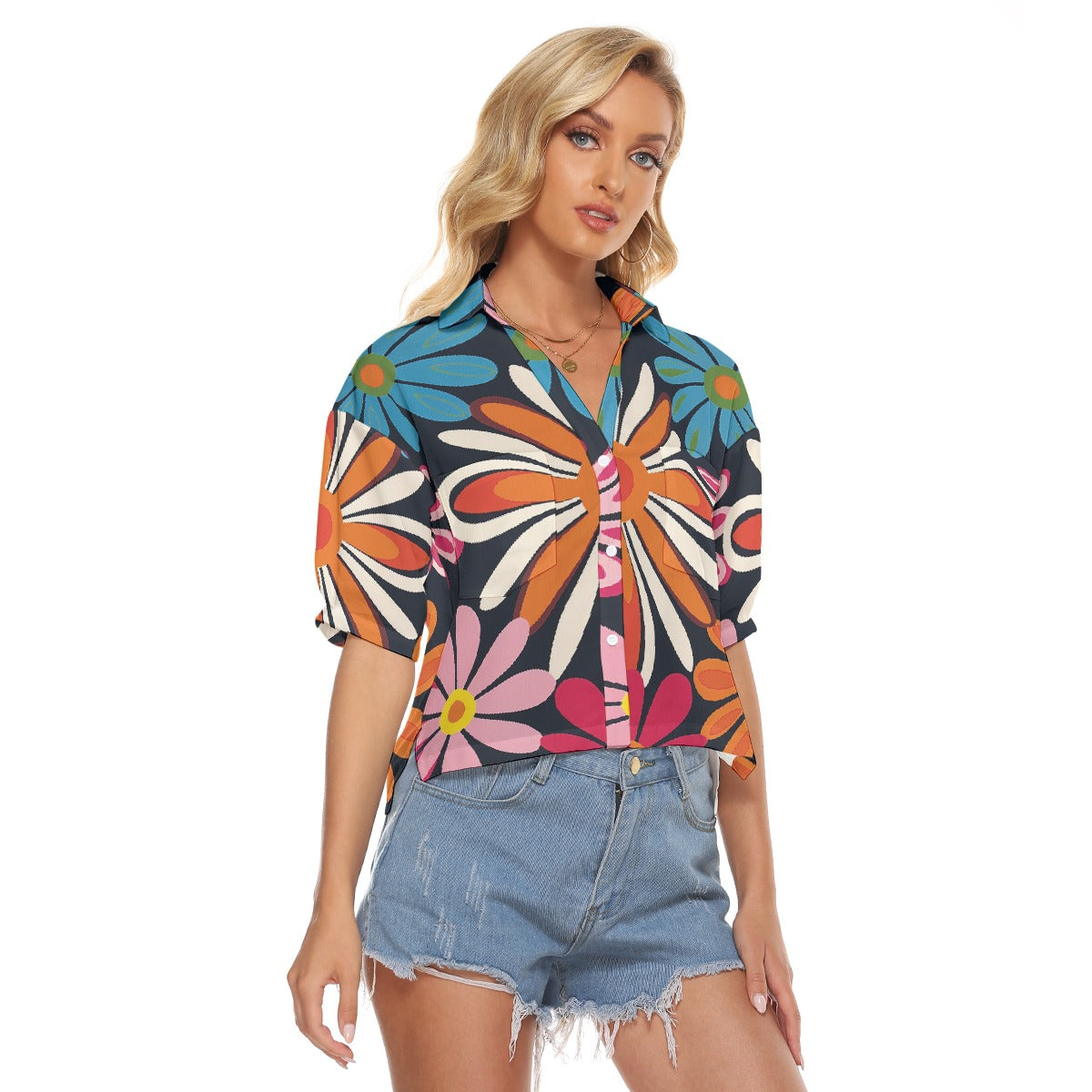 All-Over Print Women's V-neck Shirts