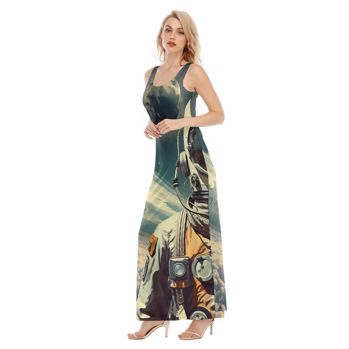 All-Over Print Women's Vest Dress | Length To Ankle