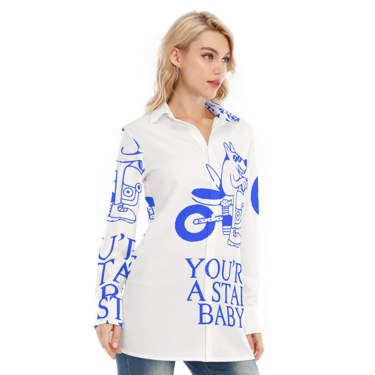 All-Over Print Women's Long Shirt