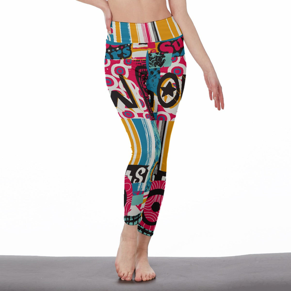 All-Over Print Women's High Waist Leggings | Side Stitch Closure