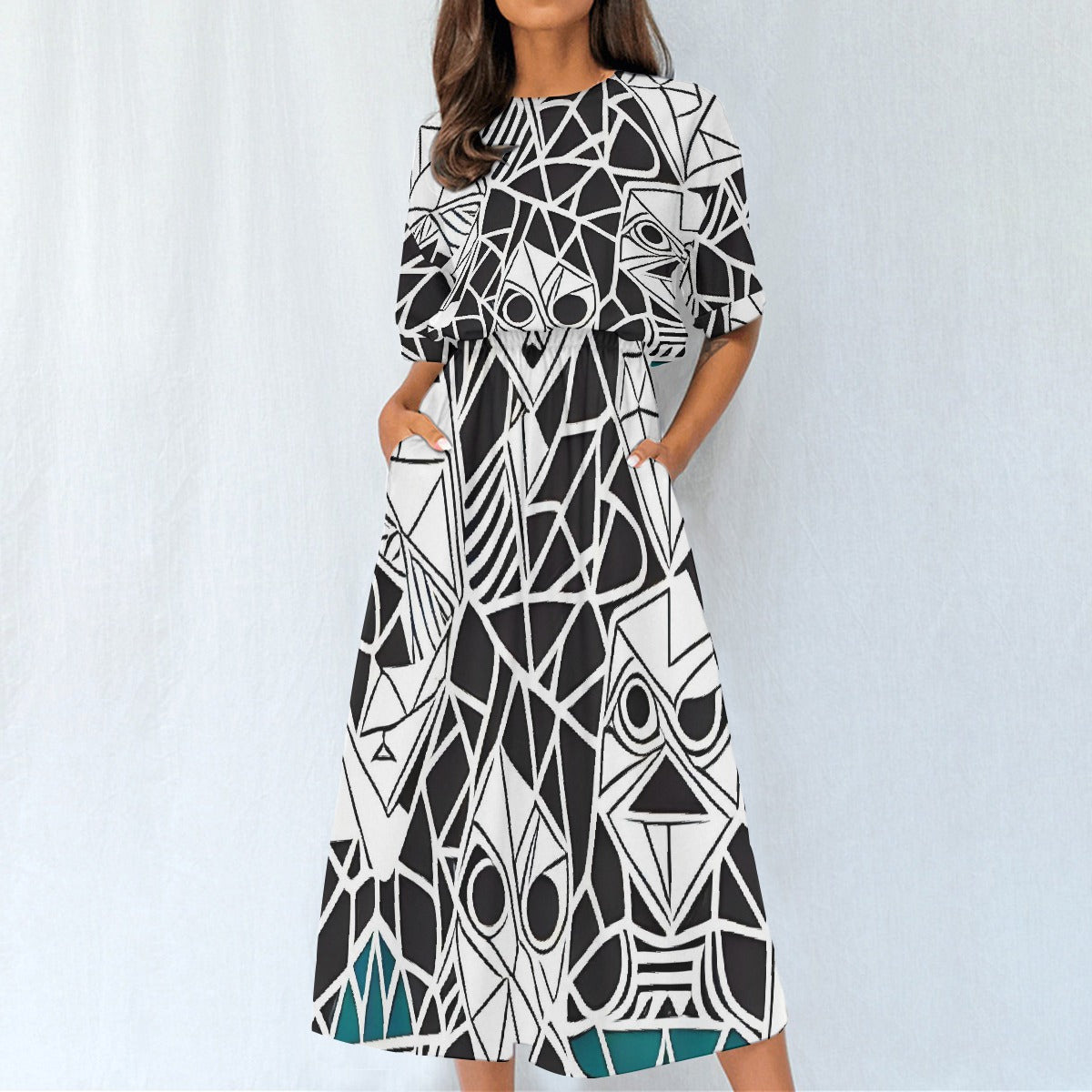 All-Over Print Women's Elastic Waist Dress