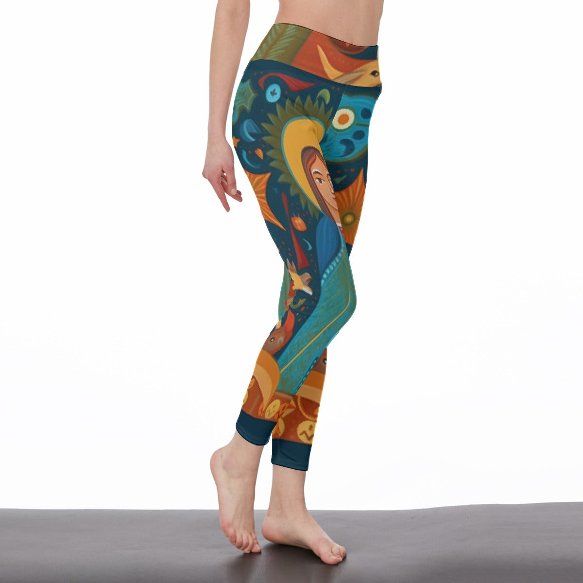 All-Over Print Women's High Waist Leggings | Side Stitch Closure