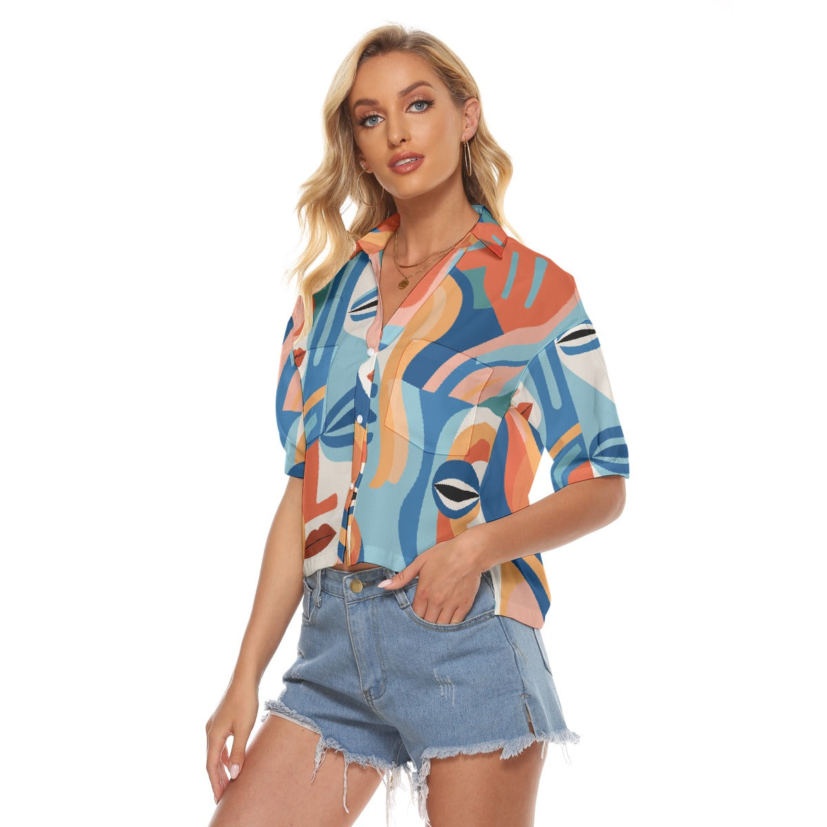 All-Over Print Women's V-neck Shirts