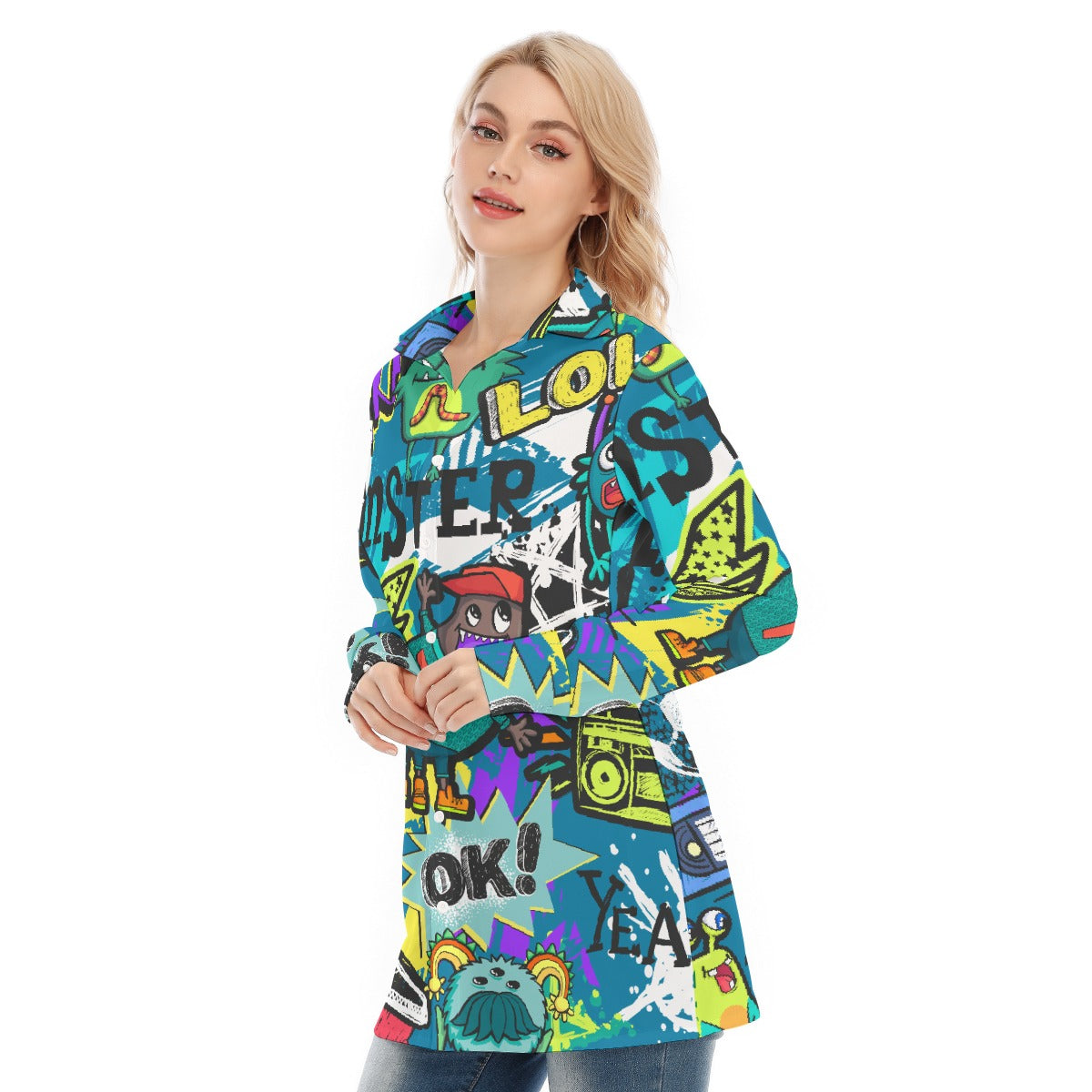 All-Over Print Women's Long Shirt