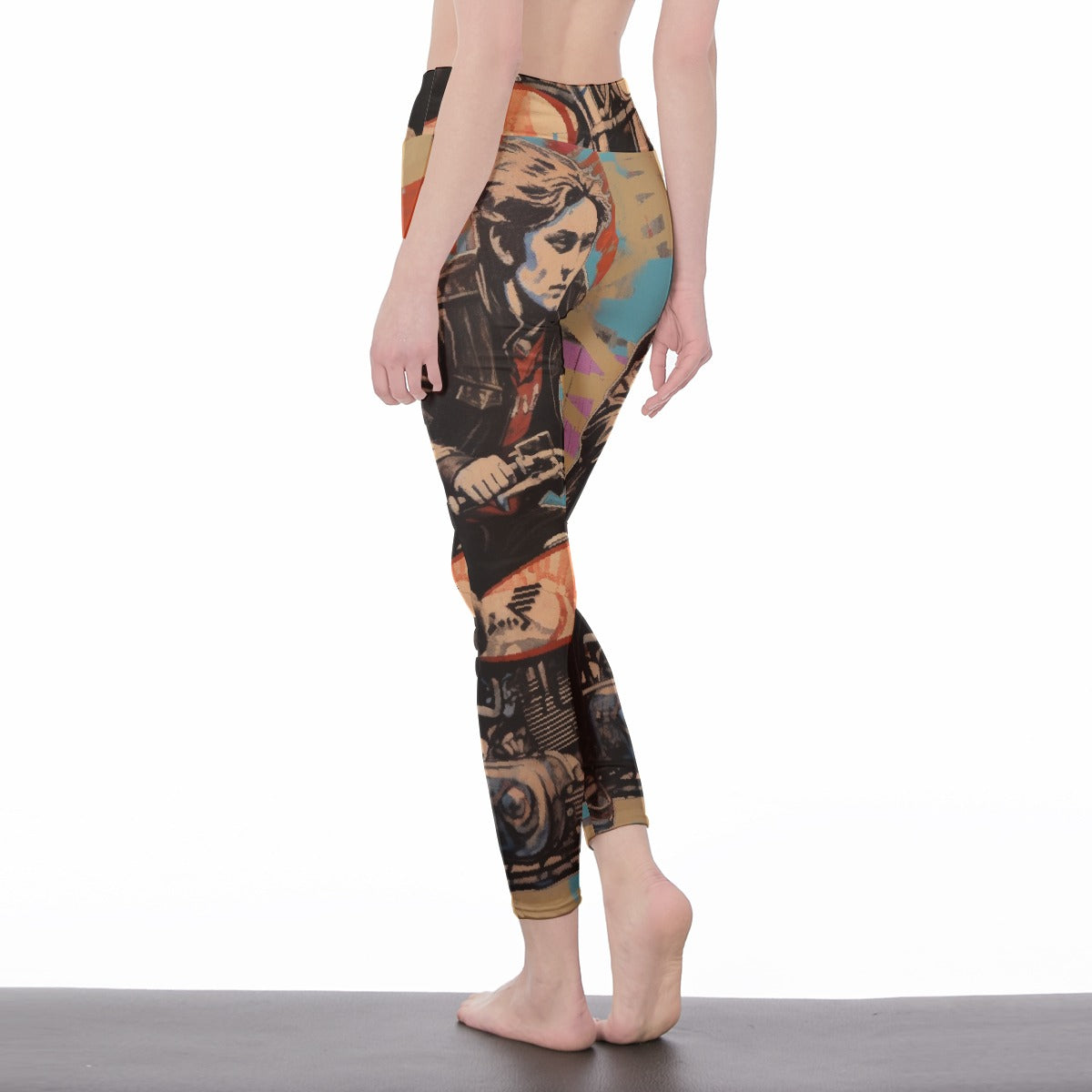 All-Over Print Women's High Waist Leggings | Side Stitch Closure