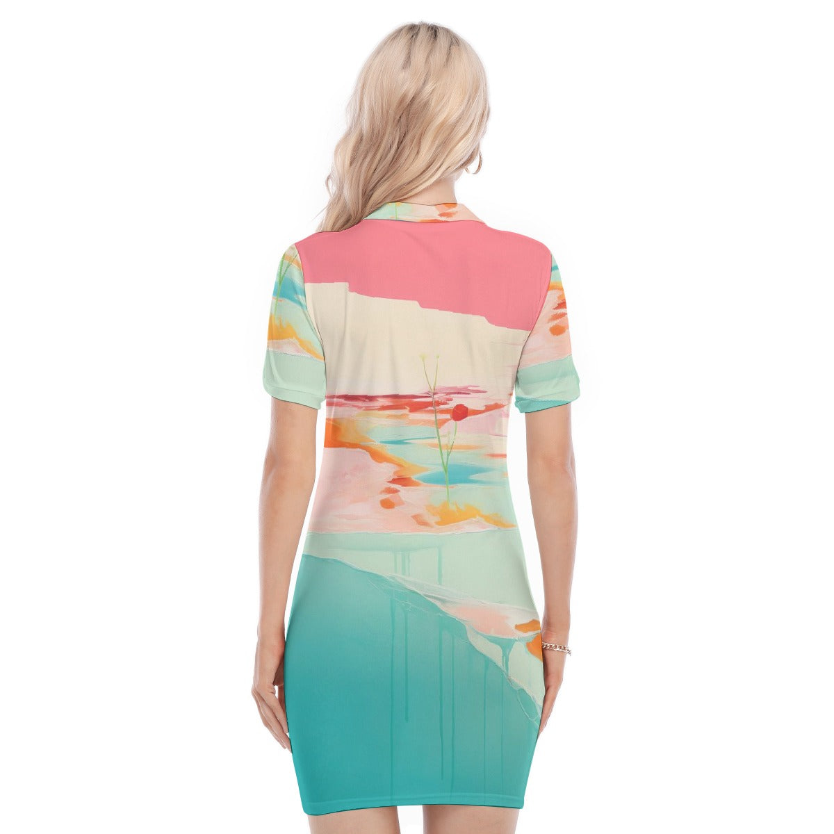 All-Over Print Women's Polo Collar Dress