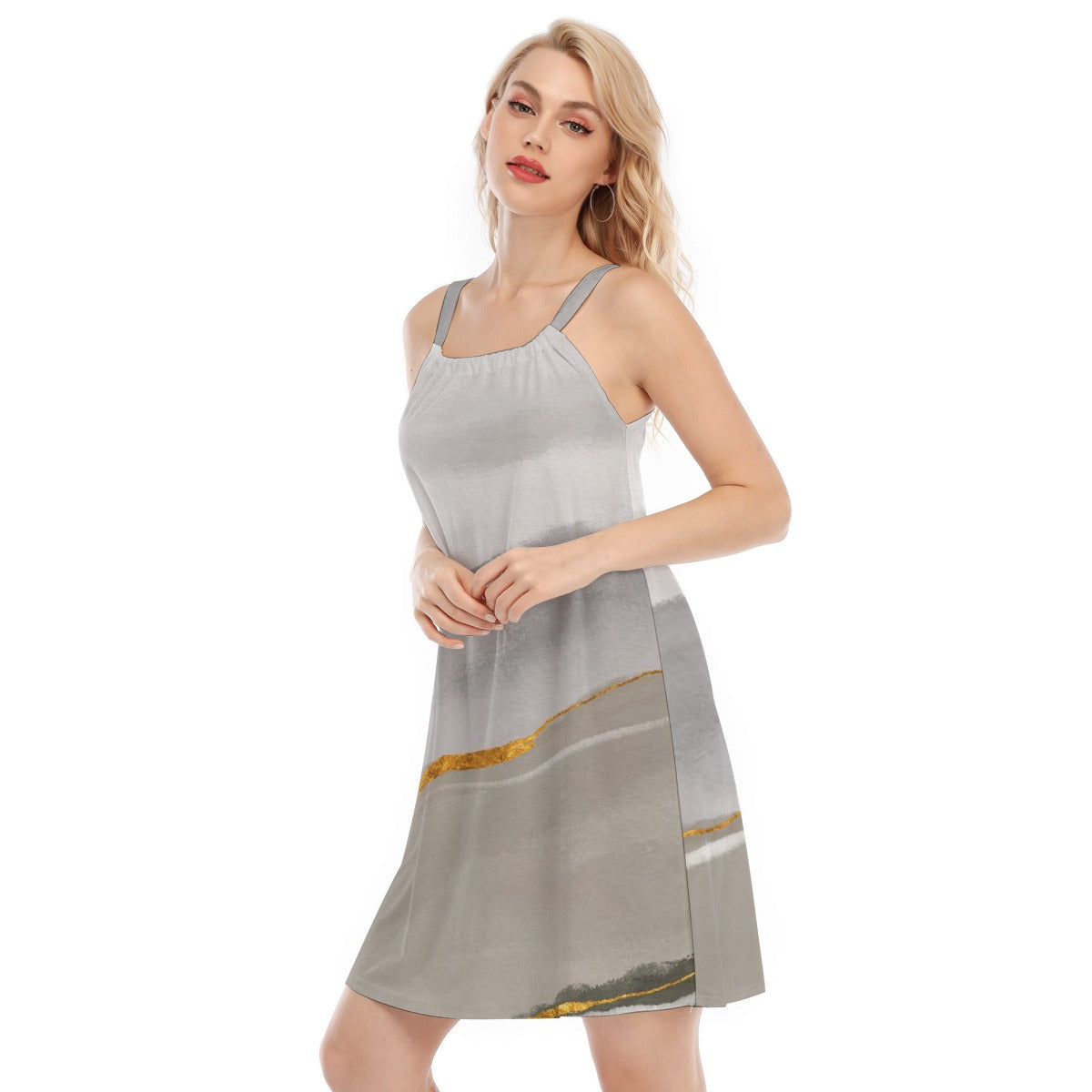 All-Over Print Women's O-neck Cami Dress