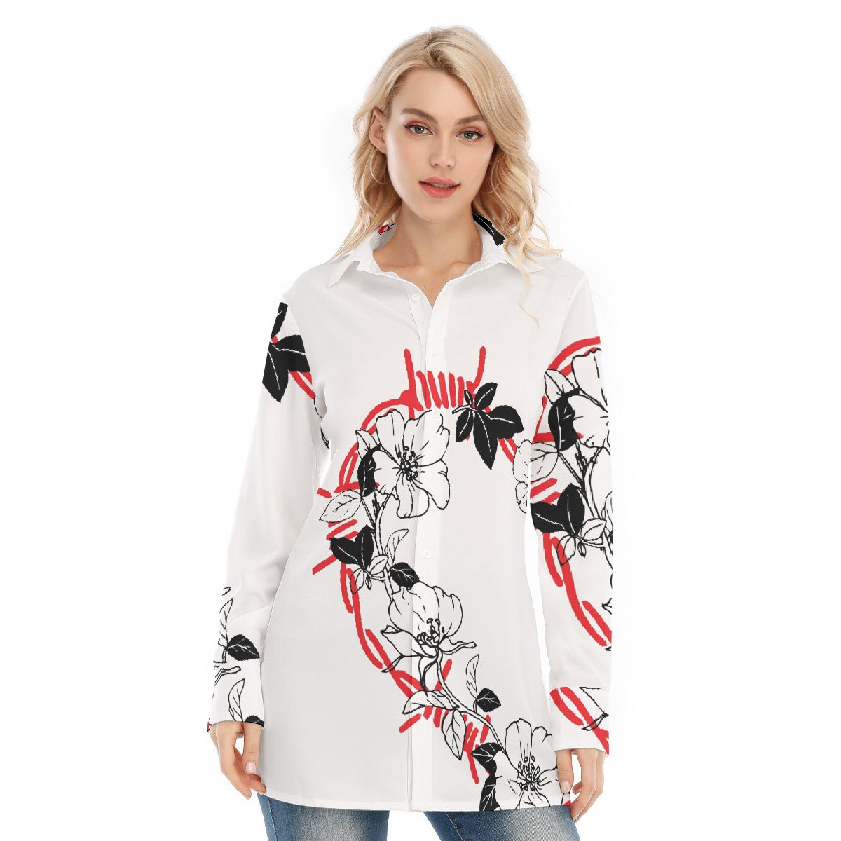 All-Over Print Women's Long Shirt