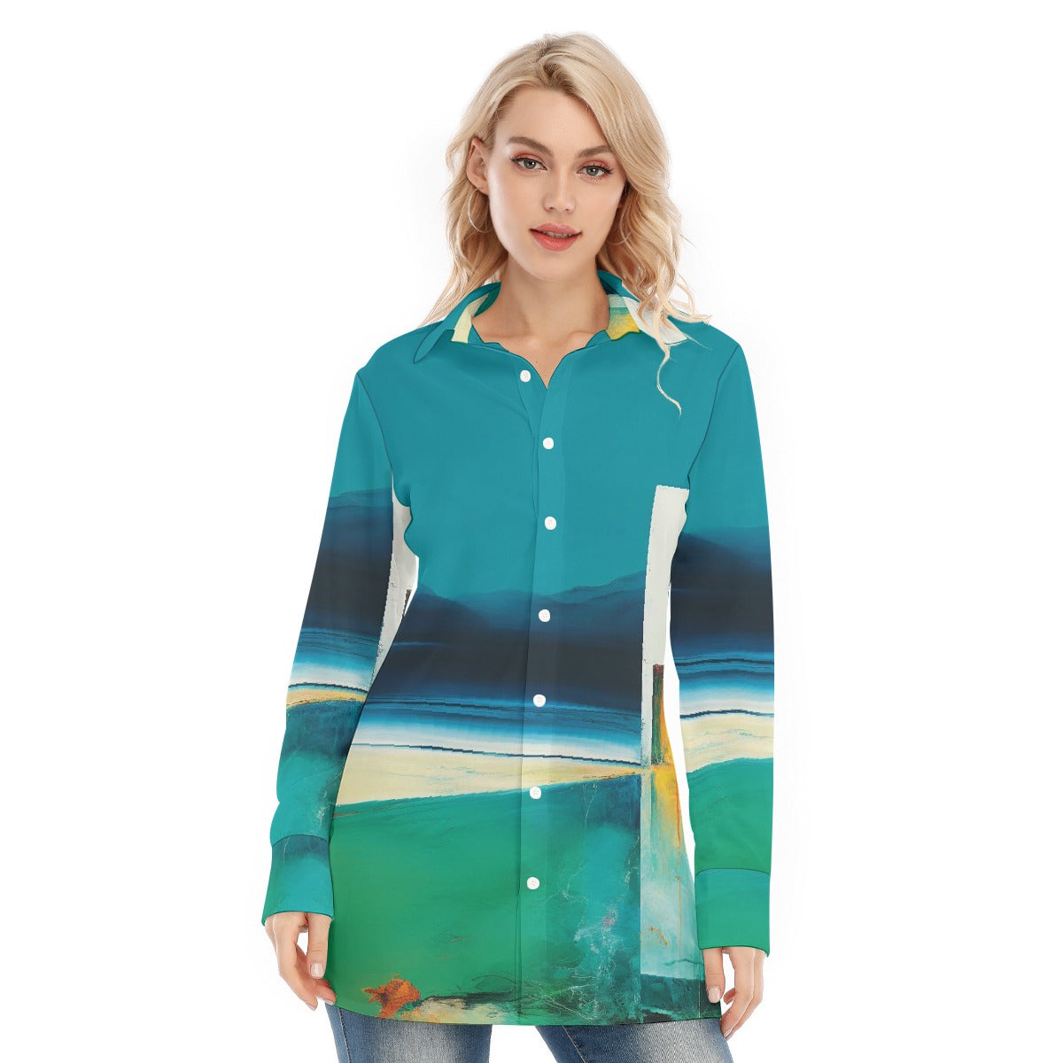 All-Over Print Women's Long Shirt