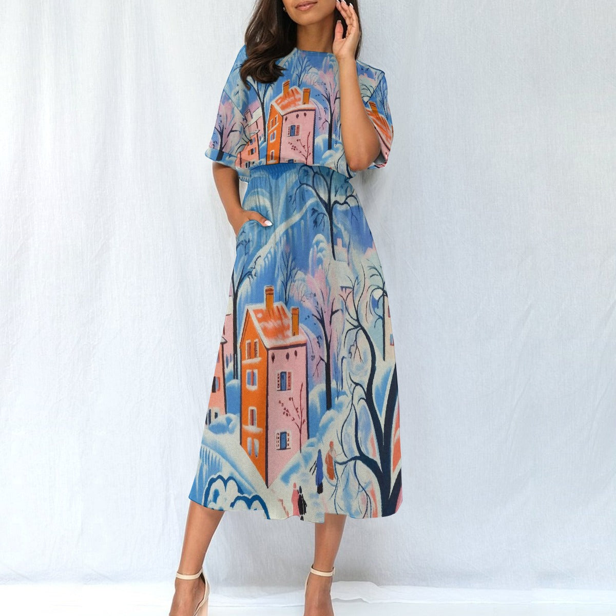 All-Over Print Women's Elastic Waist Dress