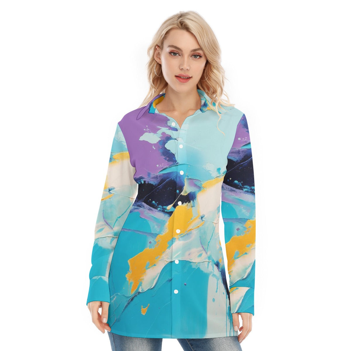 All-Over Print Women's Long Shirt