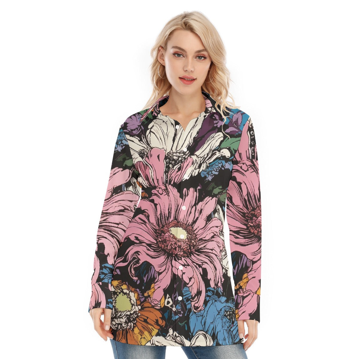 All-Over Print Women's Long Shirt