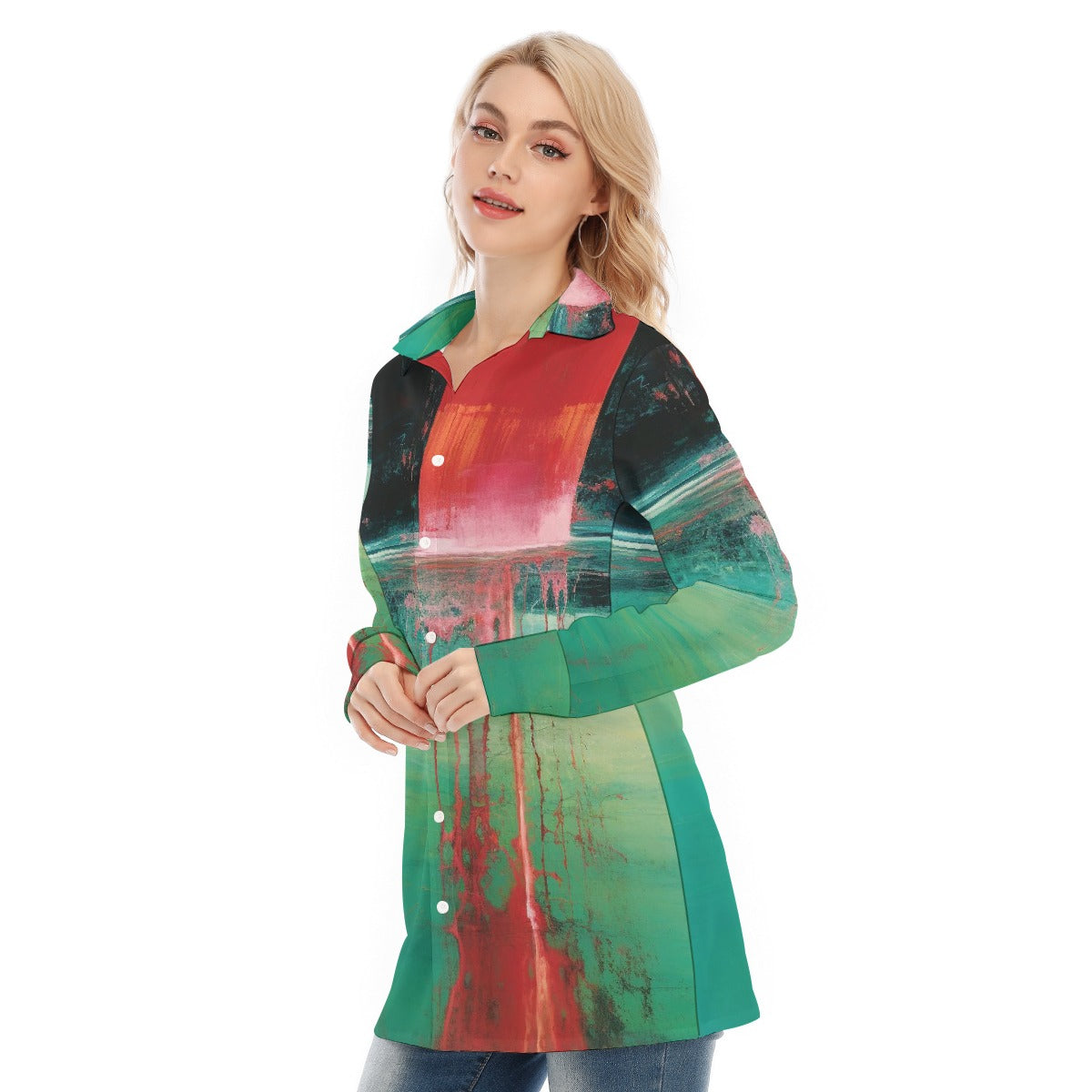 All-Over Print Women's Long Shirt