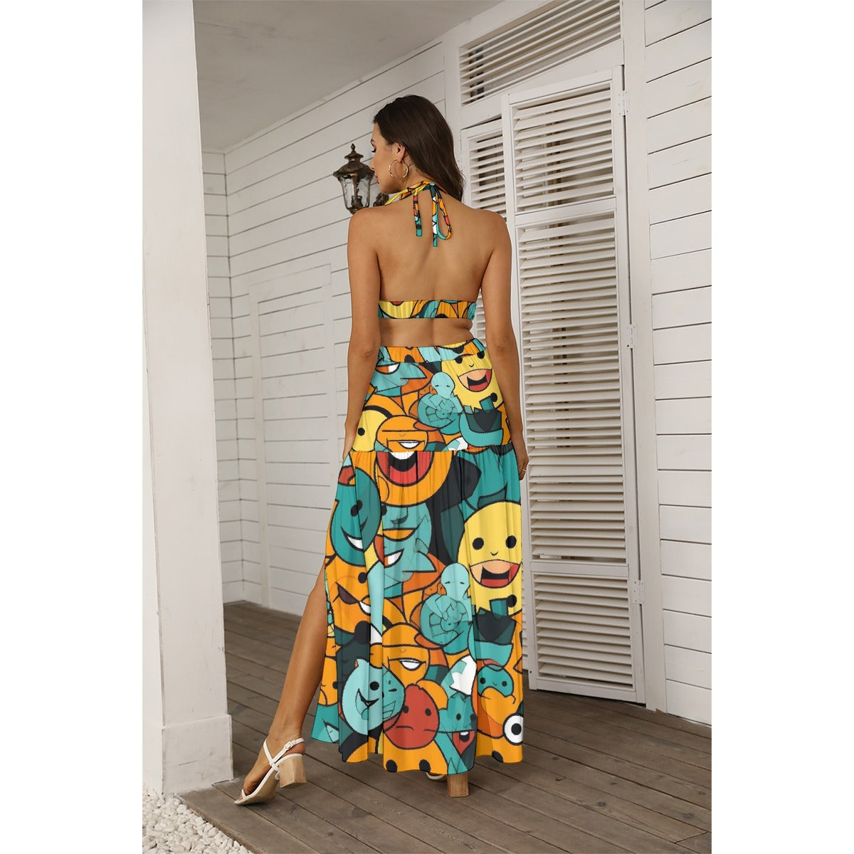 All-Over Print Women's Tie Back Wrap Dress