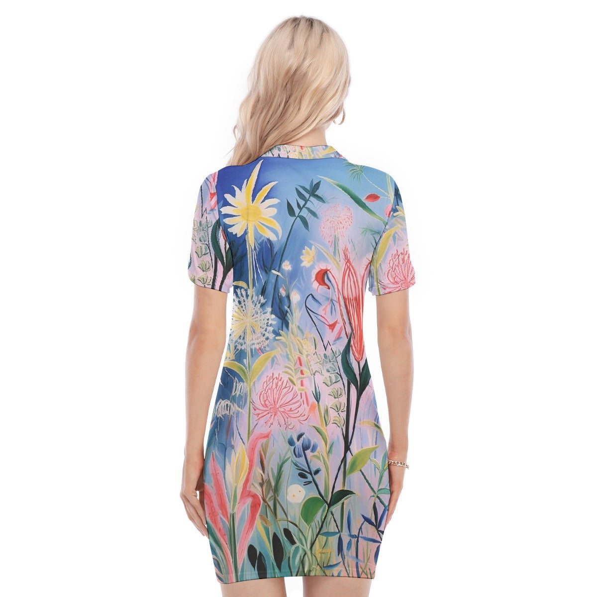 All-Over Print Women's Polo Collar Dress