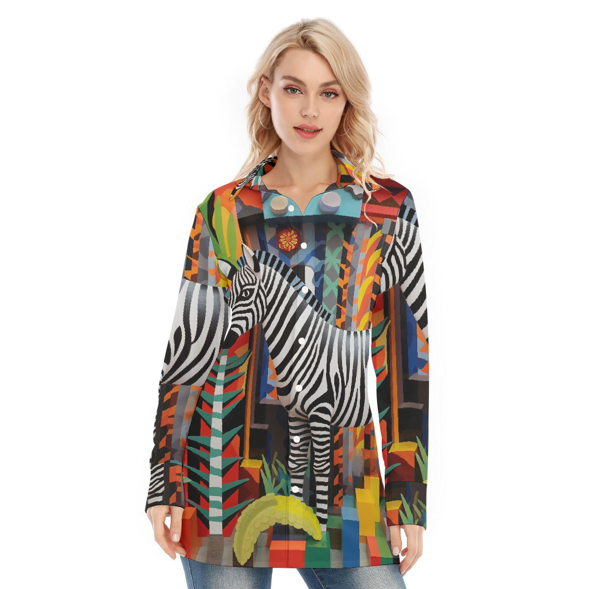 All-Over Print Women's Long Shirt