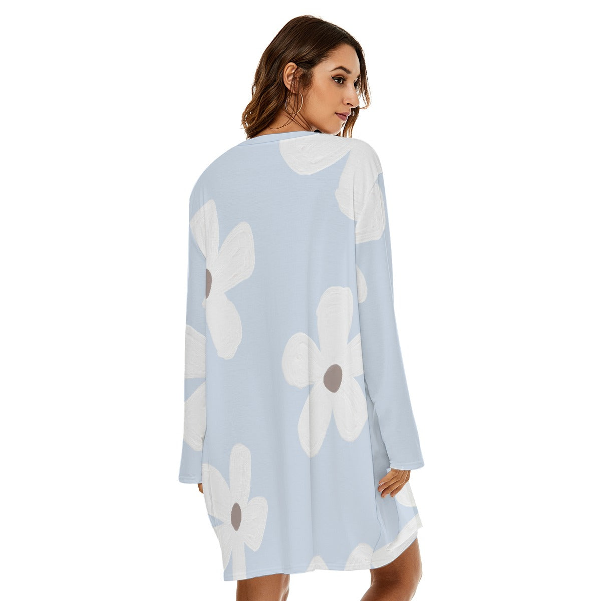 All-Over Print  Women's Loose Crew Neck Dress