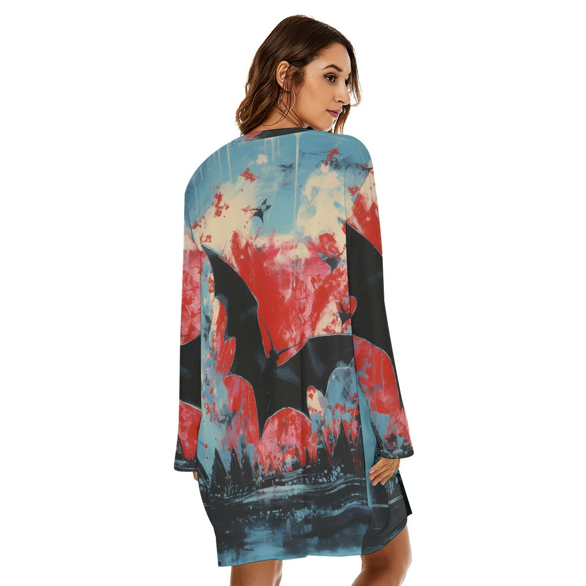 All-Over Print  Women's Loose Crew Neck Dress