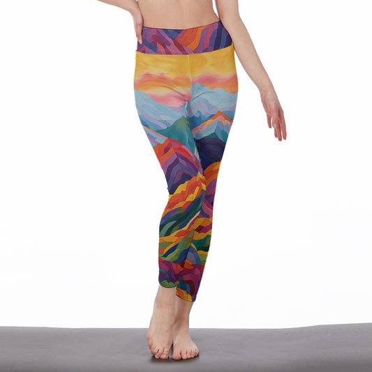 All-Over Print Women's High Waist Leggings | Side Stitch Closure