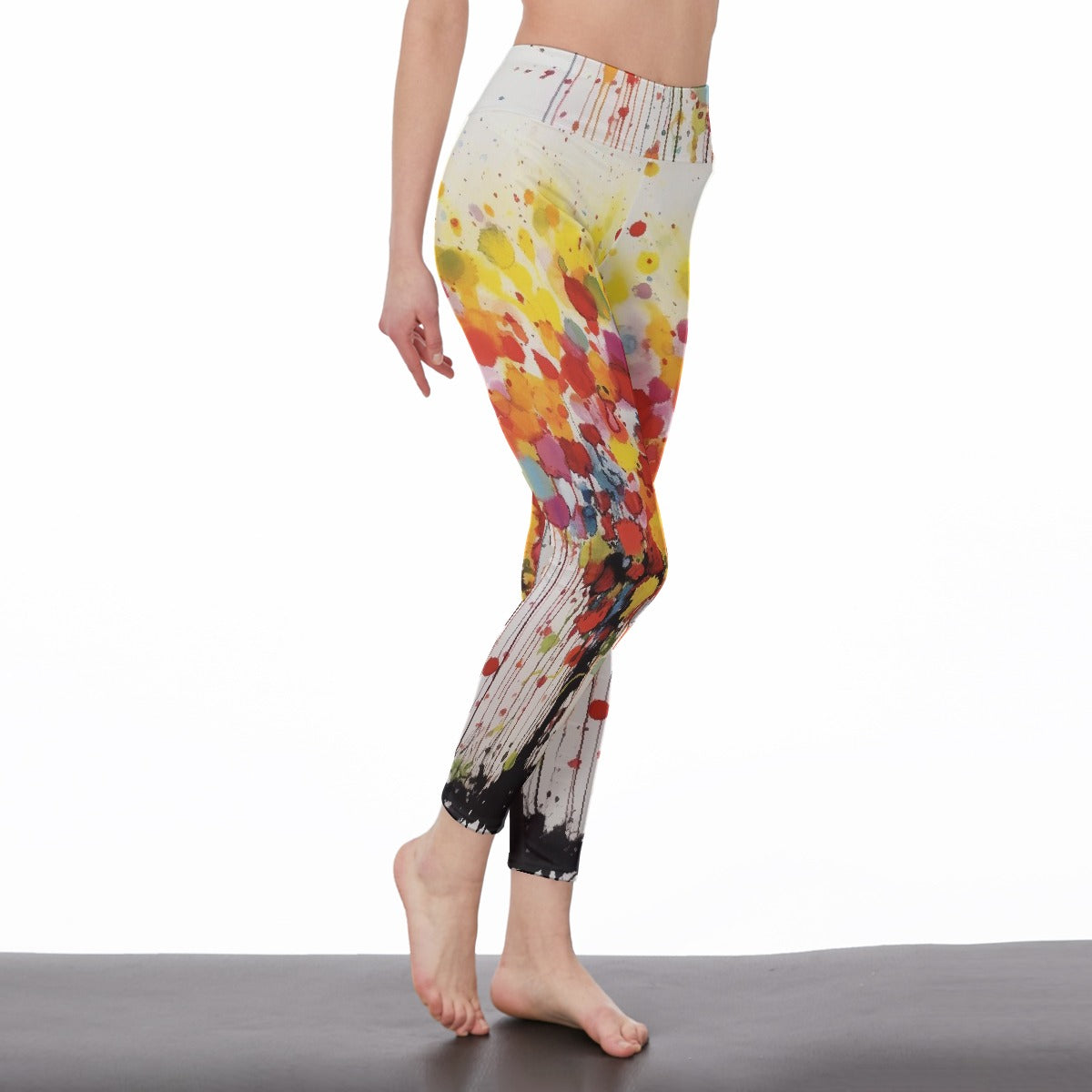 All-Over Print Women's High Waist Leggings | Side Stitch Closure