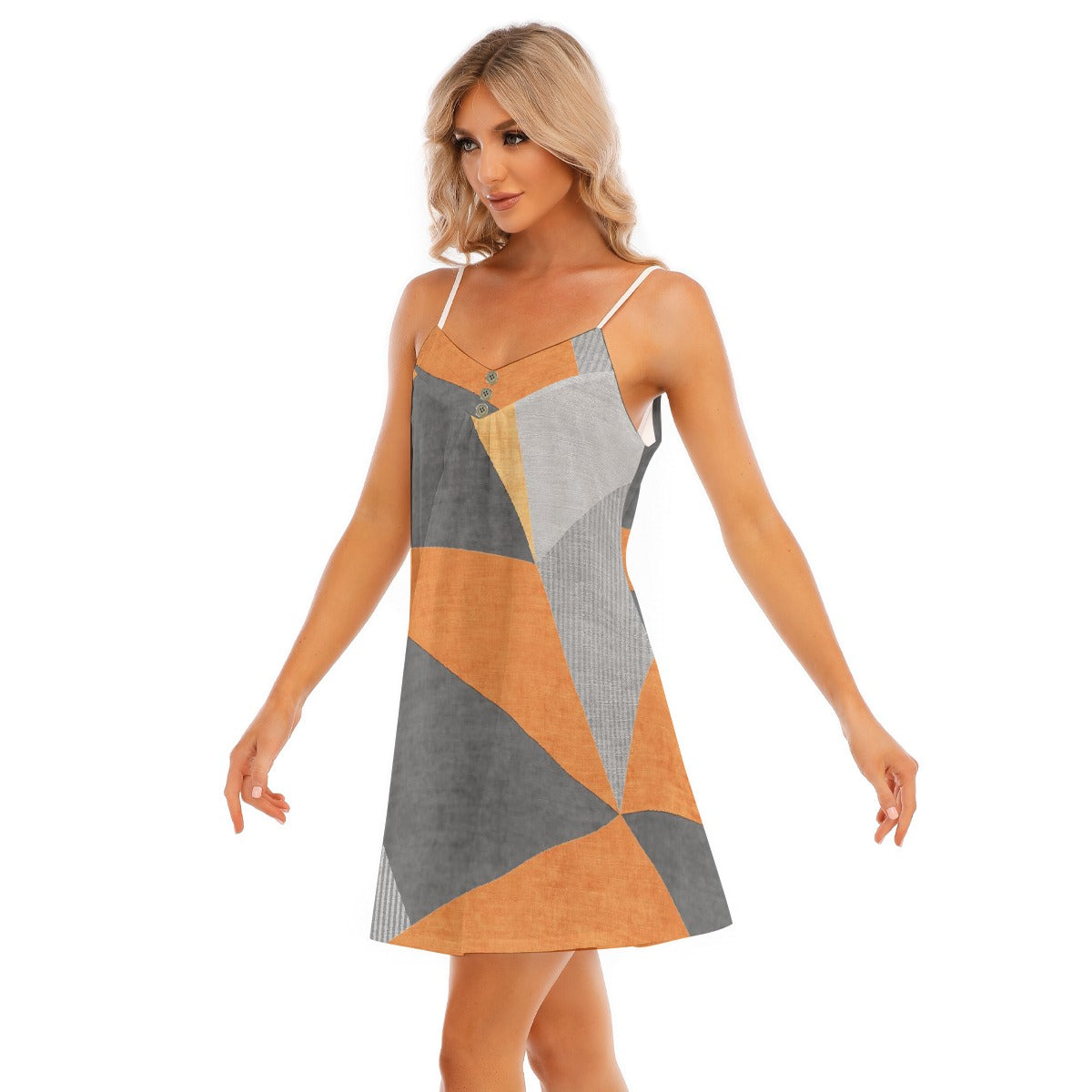 All-Over Print Women's V-neck Cami Dress