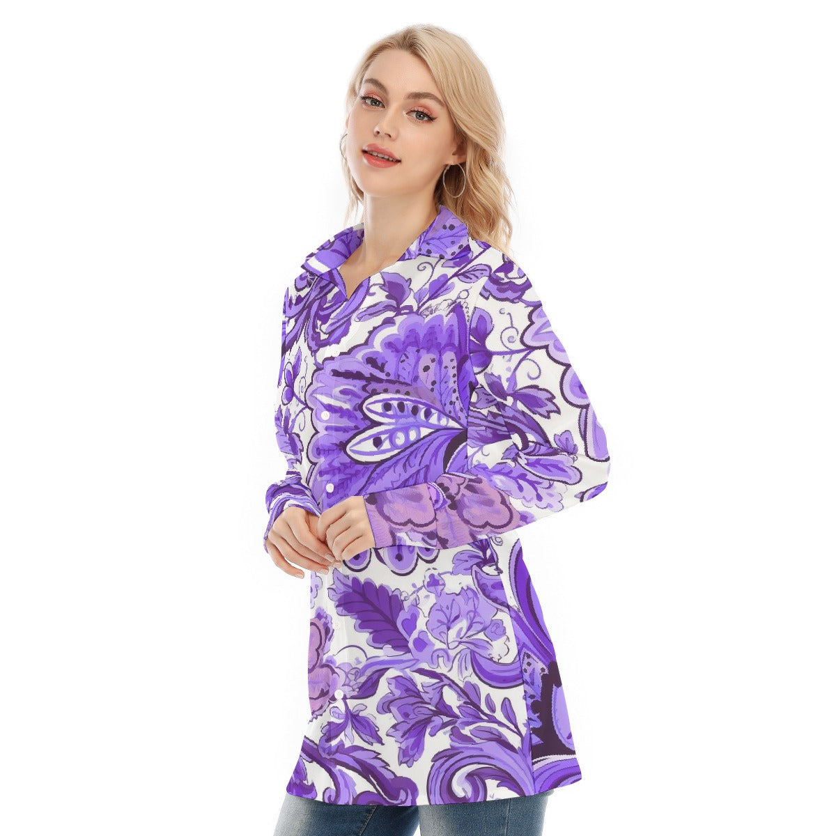 All-Over Print Women's Long Shirt