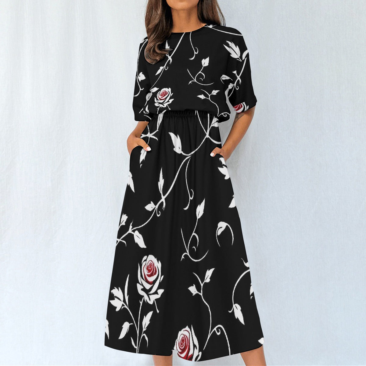 All-Over Print Women's Elastic Waist Dress