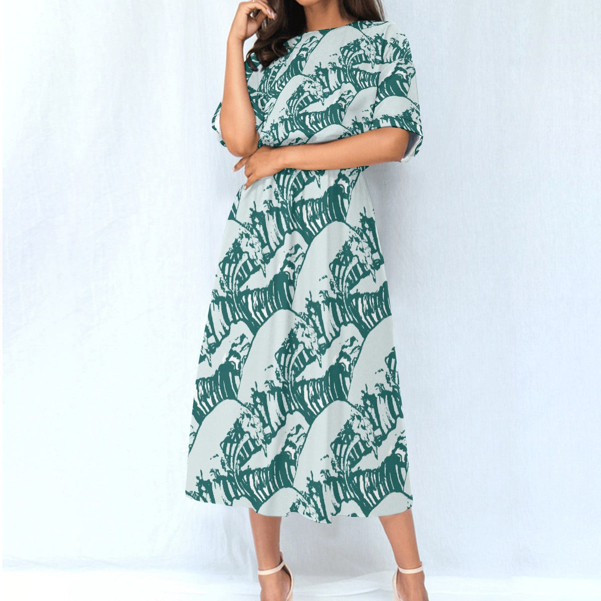 All-Over Print Women's Elastic Waist Dress