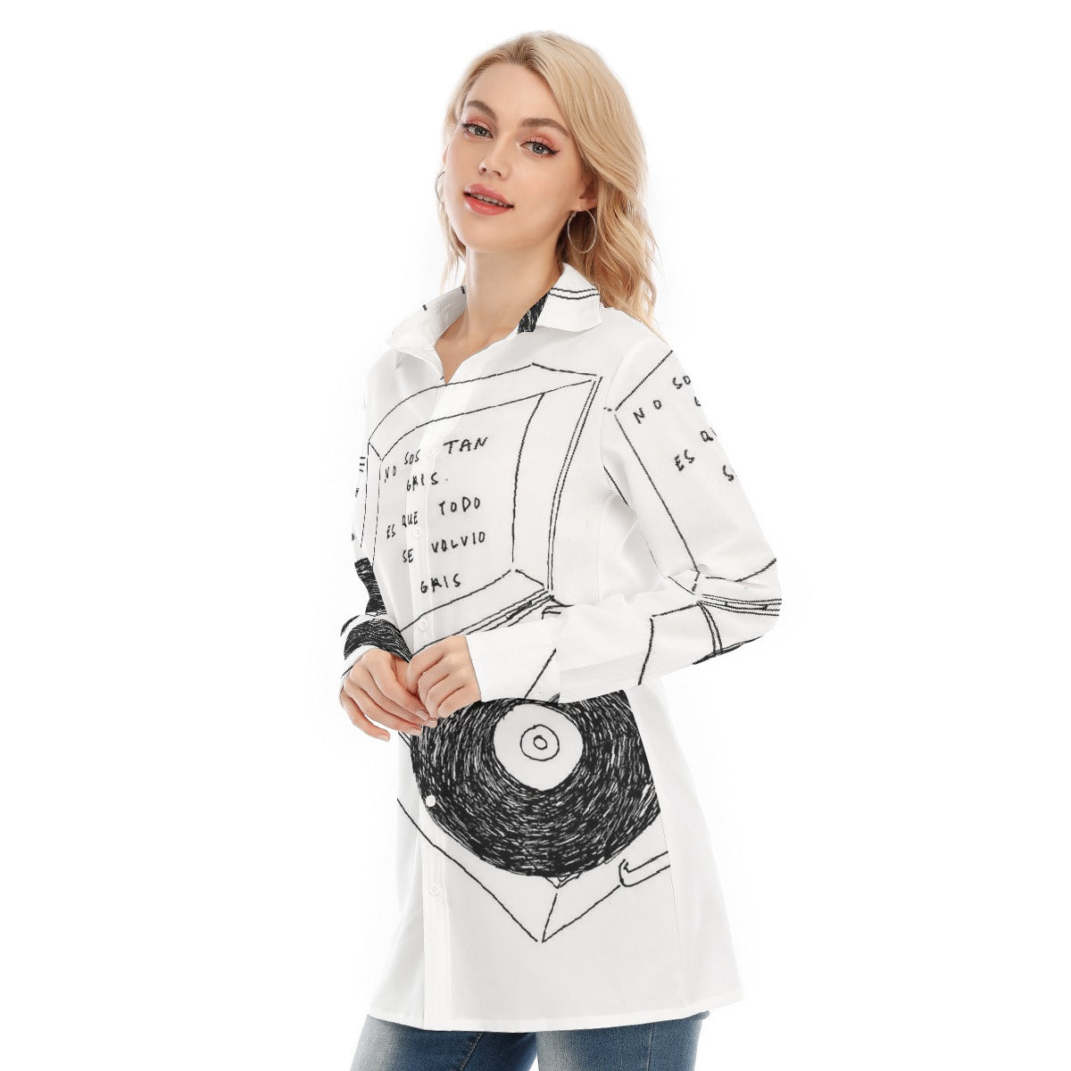 All-Over Print Women's Long Shirt