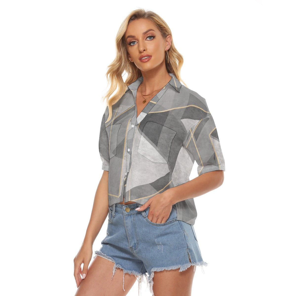 All-Over Print Women's V-neck Shirts