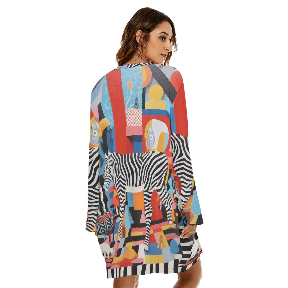 All-Over Print  Women's Loose Crew Neck Dress