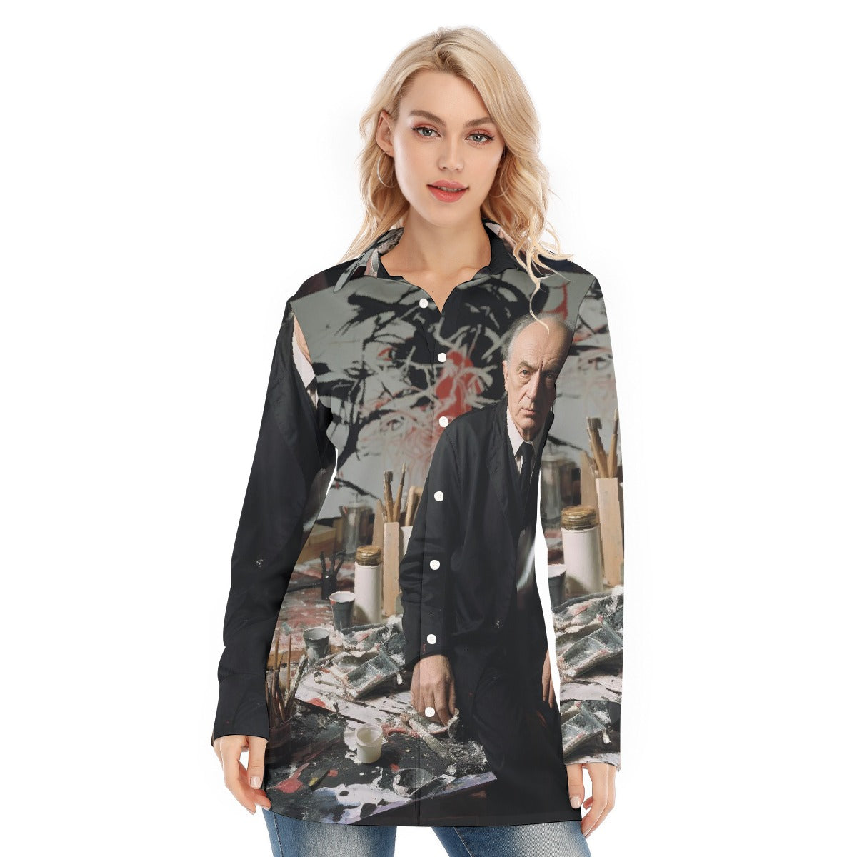 All-Over Print Women's Long Shirt