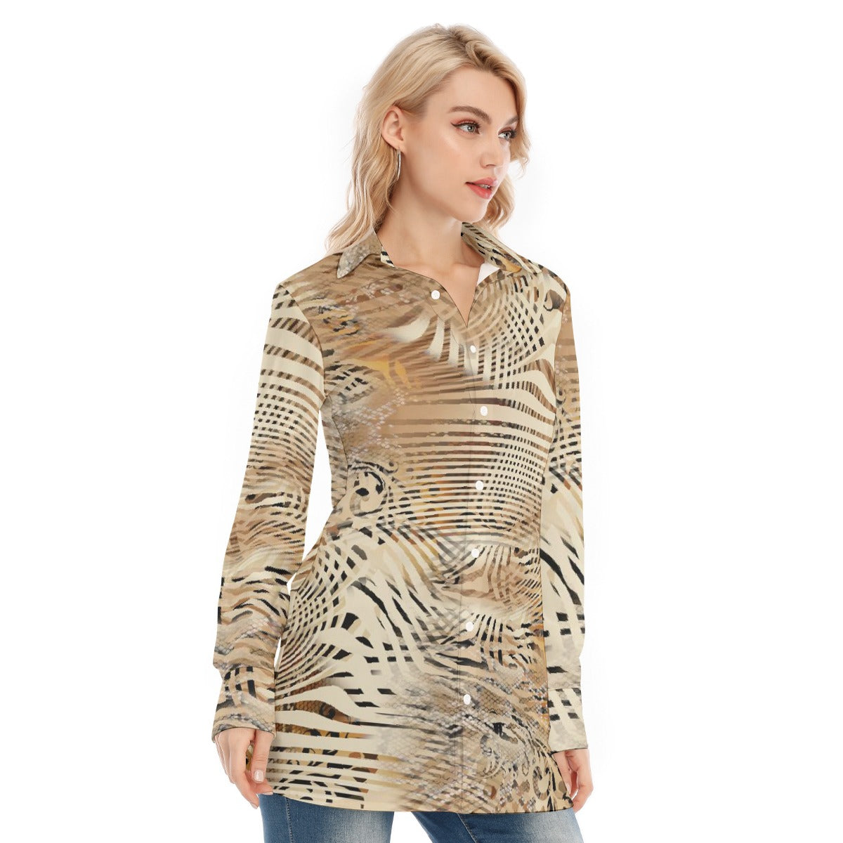 All-Over Print Women's Long Shirt