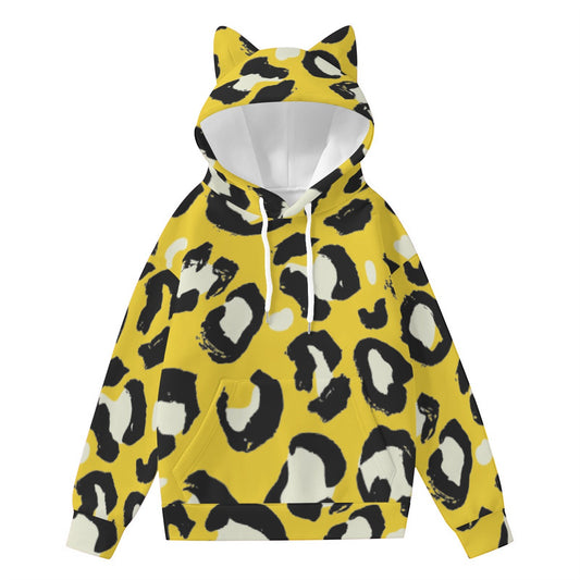 All-Over Print Women’s Hoodie With Decorative Ears