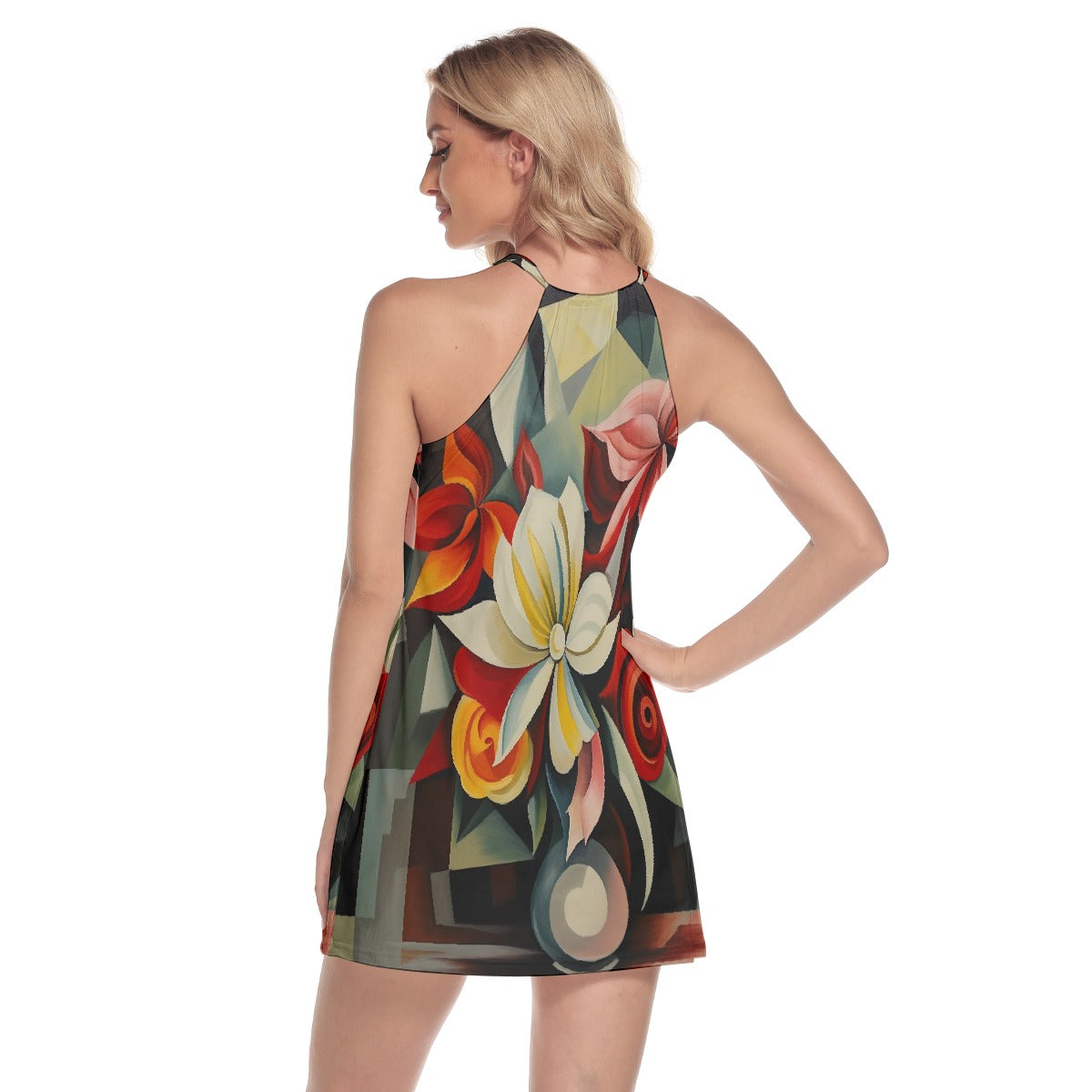 All-Over Print Women's Round Neck Above Knee Dress