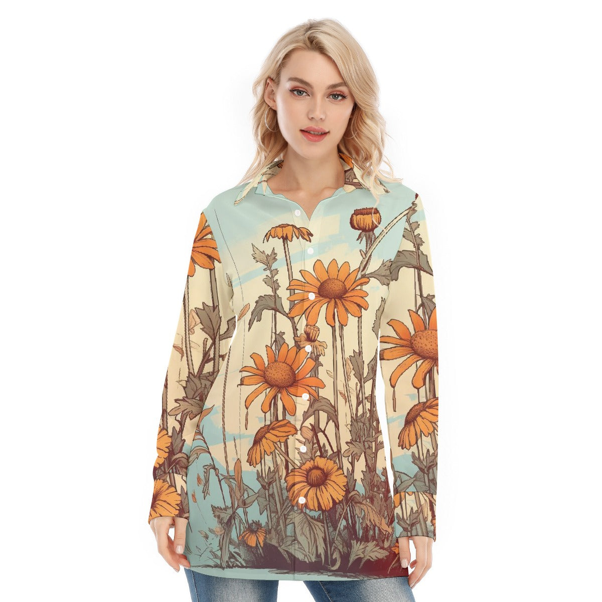 All-Over Print Women's Long Shirt