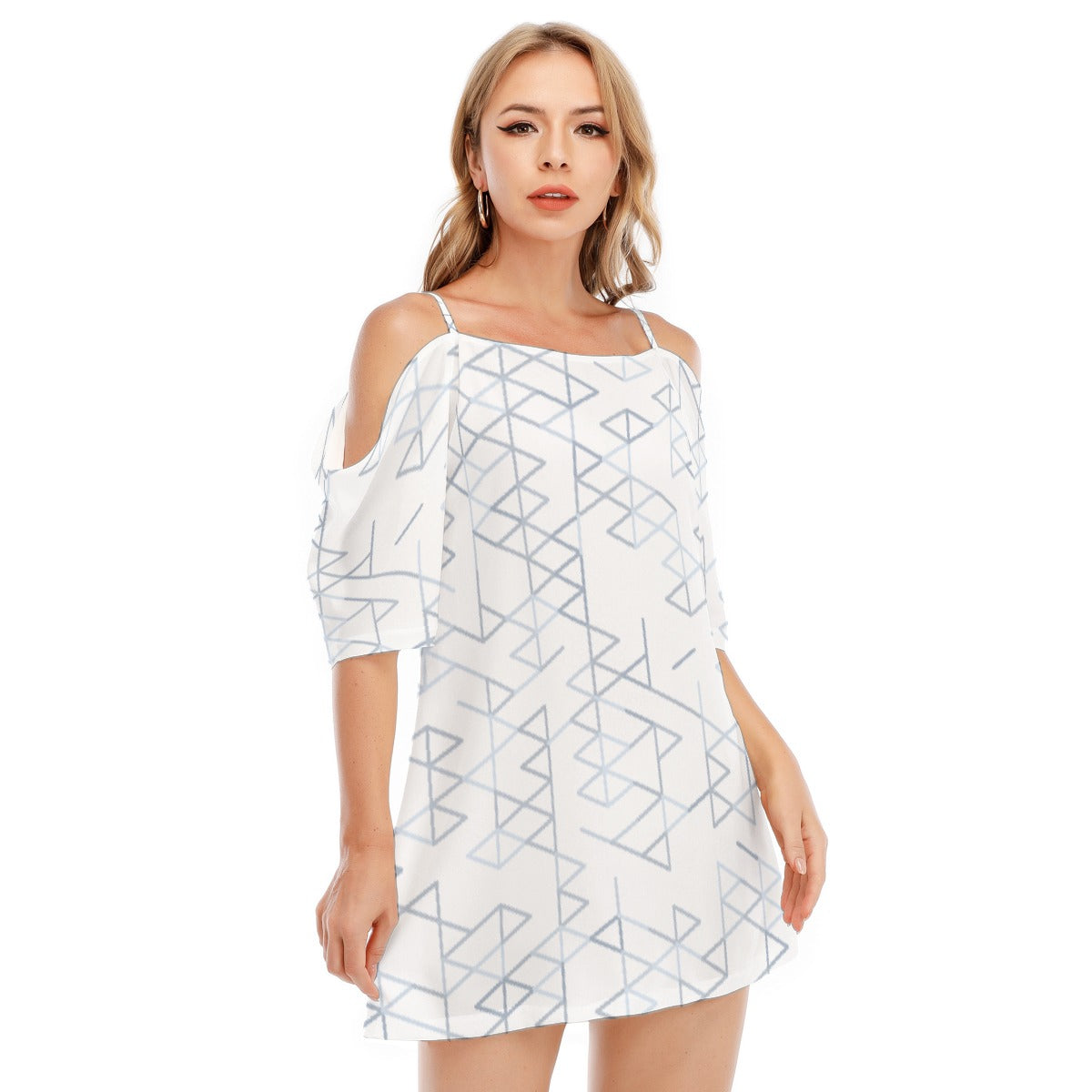 All-Over Print Women's Off-shoulder Cami Dress