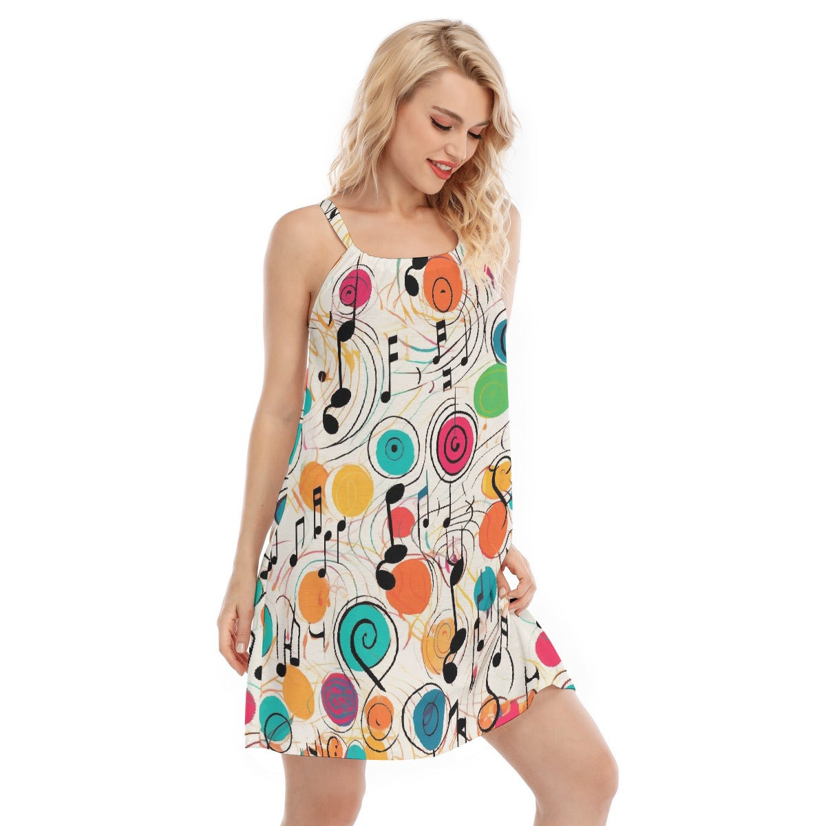 All-Over Print Women's O-neck Cami Dress