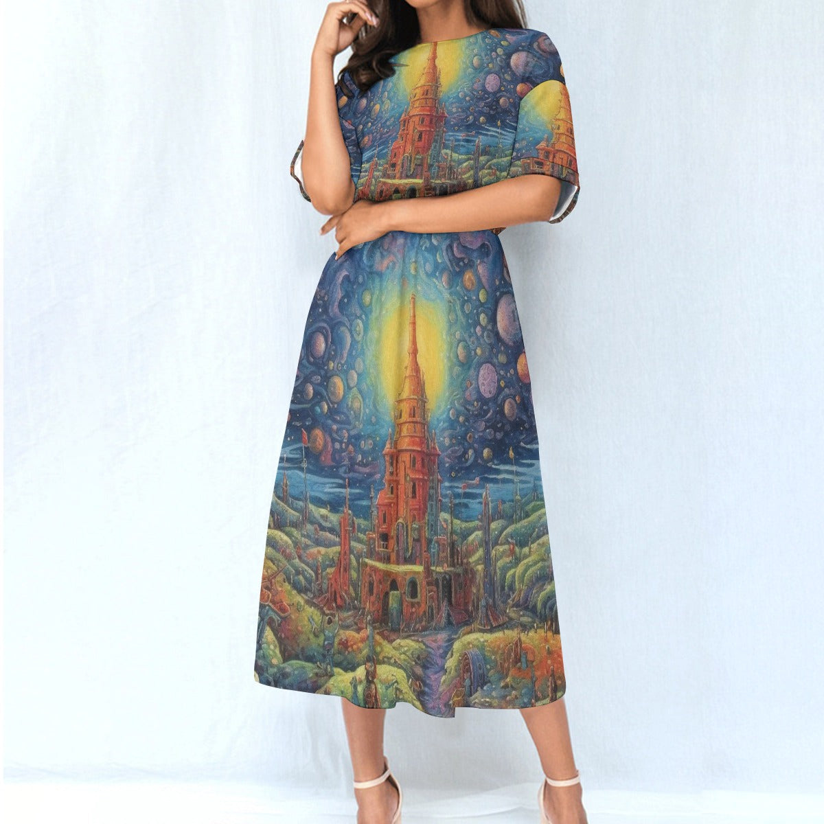 All-Over Print Women's Elastic Waist Dress