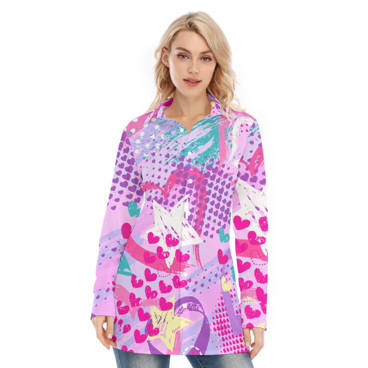 All-Over Print Women's Long Shirt