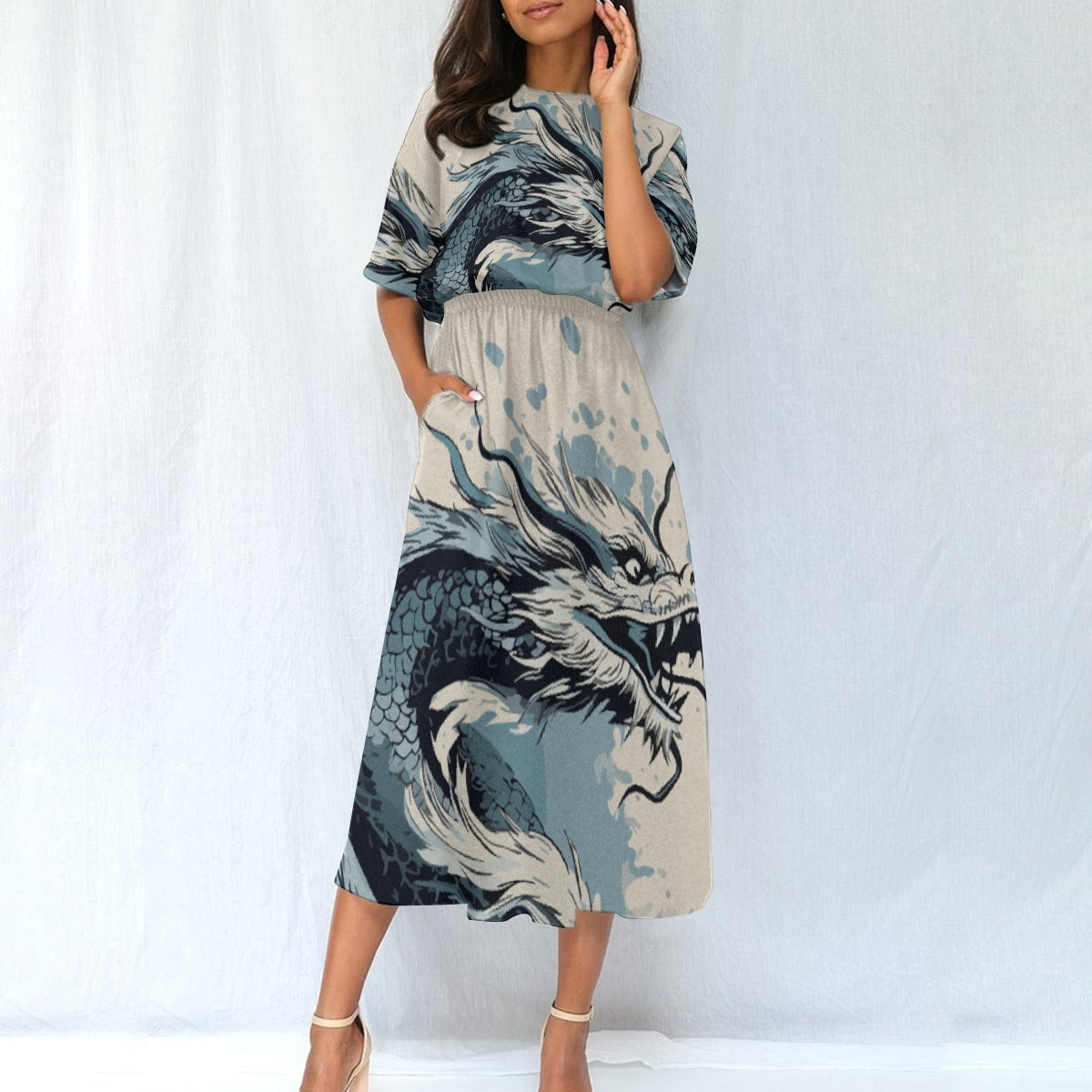 All-Over Print Women's Elastic Waist Dress