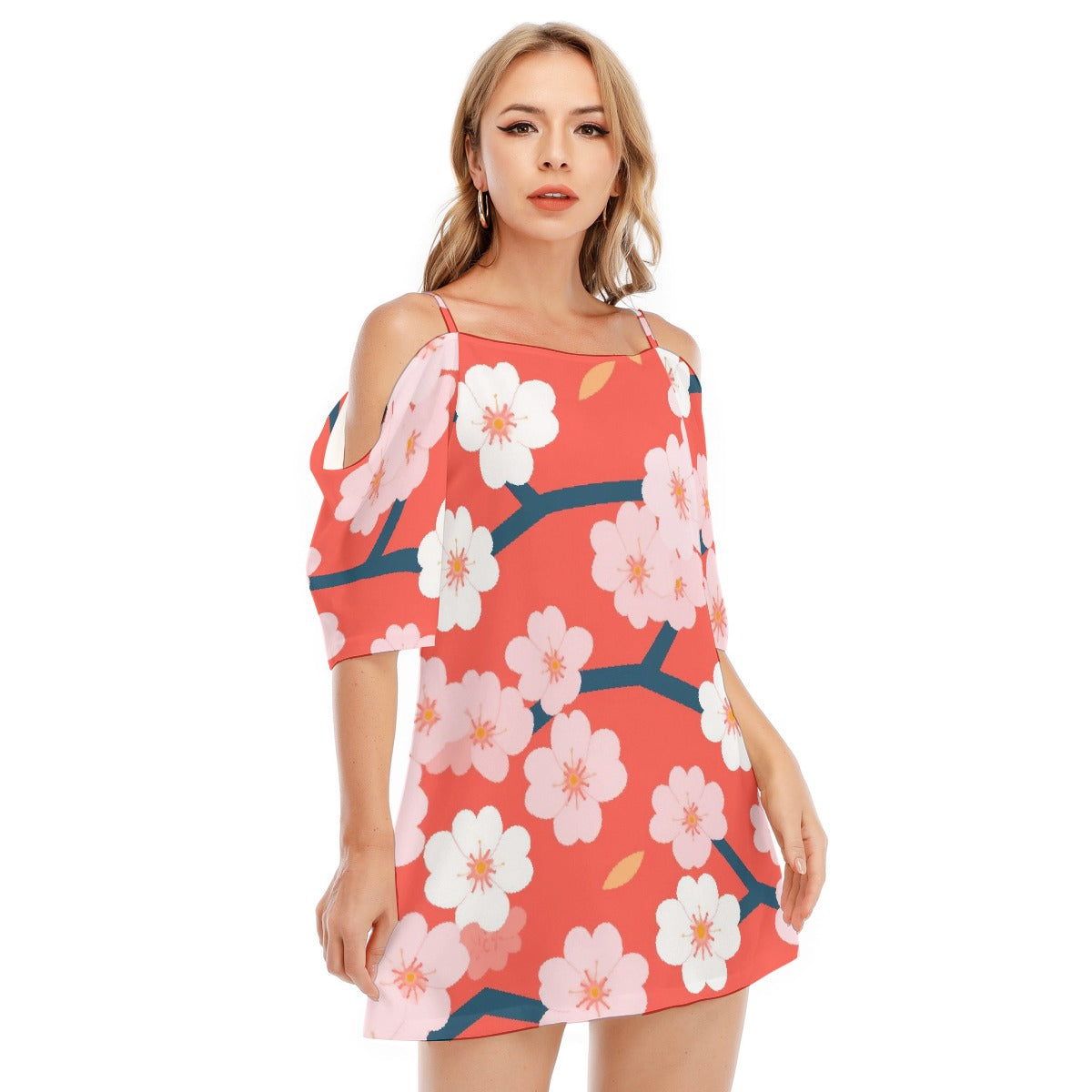 All-Over Print Women's Off-shoulder Cami Dress