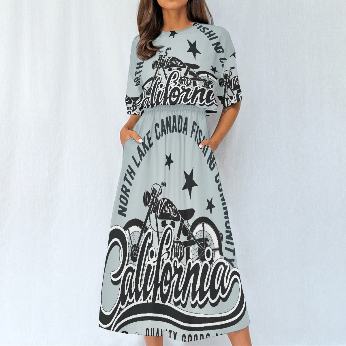 All-Over Print Women's Elastic Waist Dress