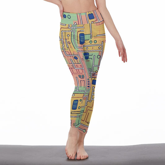 All-Over Print Women's High Waist Leggings | Side Stitch Closure