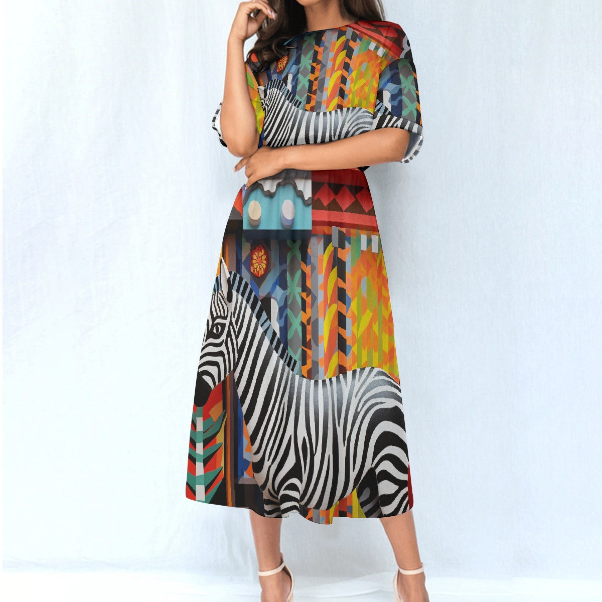 All-Over Print Women's Elastic Waist Dress