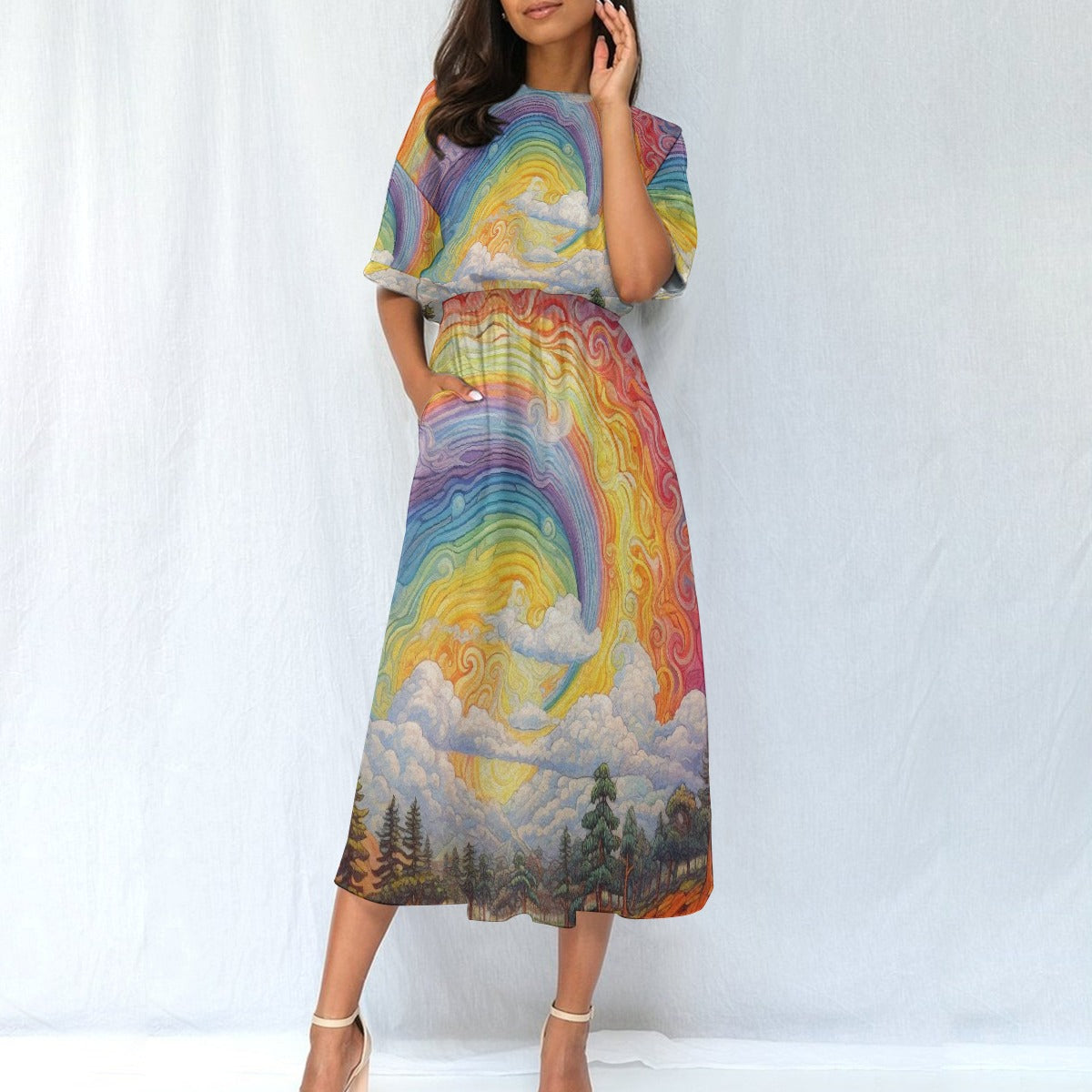 All-Over Print Women's Elastic Waist Dress