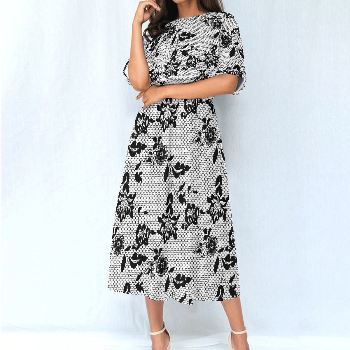 All-Over Print Women's Elastic Waist Dress