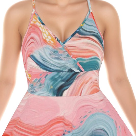 All-Over Print Women‘s Cross Cami Dress